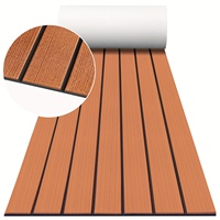 1200*410mm EVA Foam Boat Flooring Pad Non-Slip Faux Teak Carpet Self-Adhesive Marine Deck Sheet Mat for Yacht Kayak Vehicle Pad
