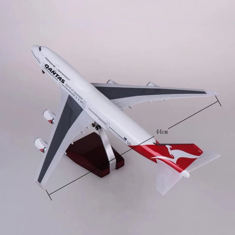 B747 Die-Cast Metal Resin Adult Aircraft Model Kit Australia 747 Aircraft Model 47CM Scaler Desktop Display Collection with Airp