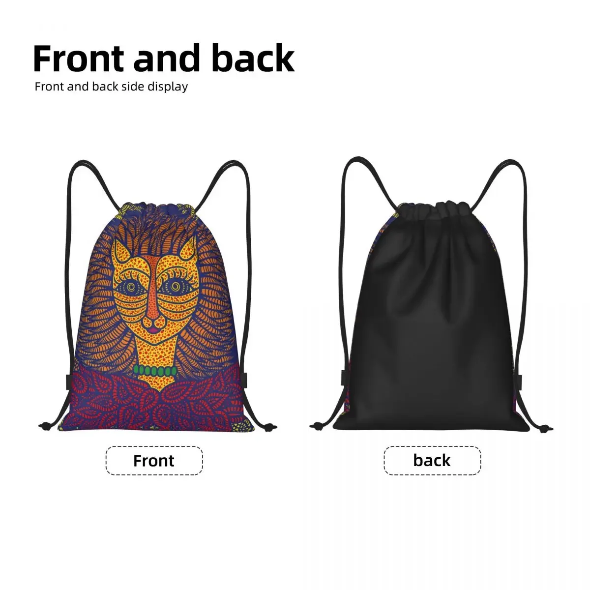 Yayoi Kusama Self-Portrait Drawstring Backpack Women Men Gym Sport Sackpack Foldable Abstract Art Shopping Bag Sack