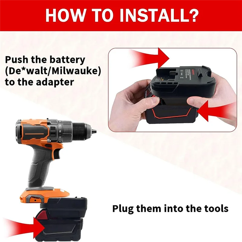 DM18AR Battery Adapter for Dewalt for Milwaukee Li-Ion Battery Convert to for Ridgid/AEG 18V Tool Electric Drill Use