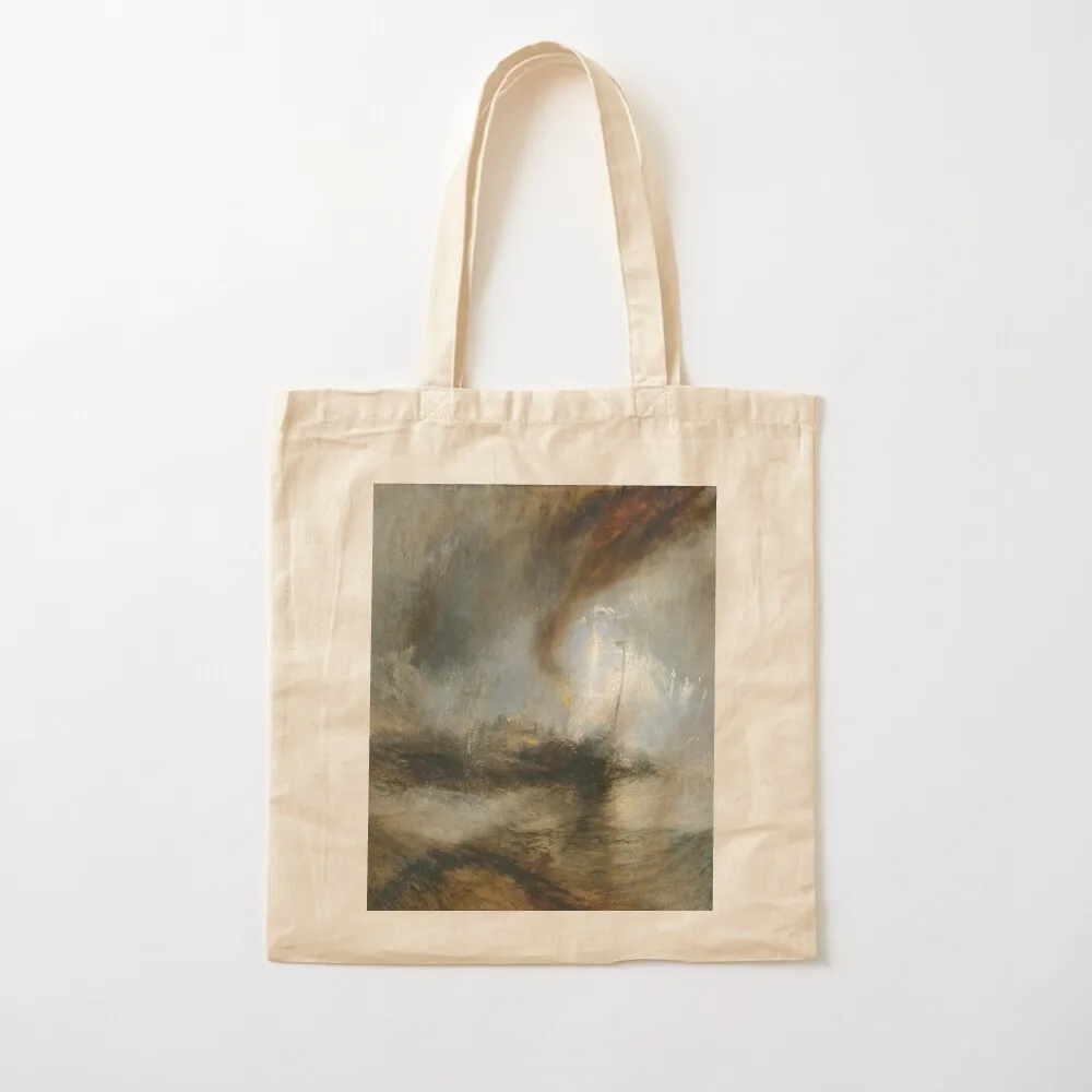 

J. M. W. Turner - Snow Storm: Steam-Boat off a Harbour's Mouth (1842) Tote Bag Beach bag canvas tote Canvas Tote Bag
