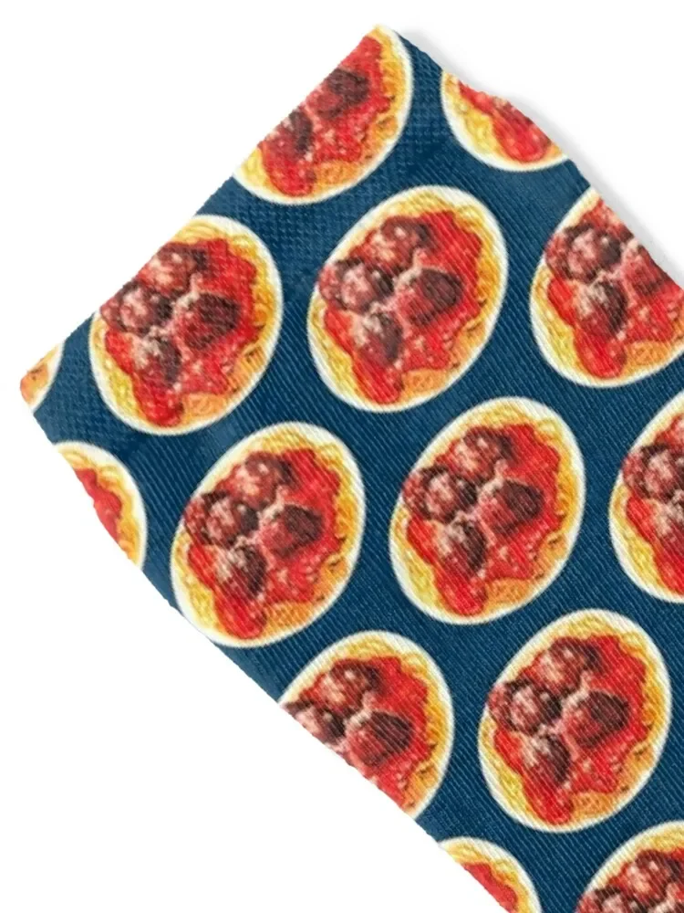 Spaghetti & Meatballs Pattern - Blue Socks heated Thermal man winter Women's Socks Men's