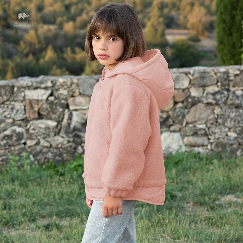 

Пальто Dave Bella для девочек, зима-осень, детская куртка с длинными рукавами, детская плюшевая теплая толстовка с капюшоном, ветрозащитная верхняя одежда, одежда DK4243564