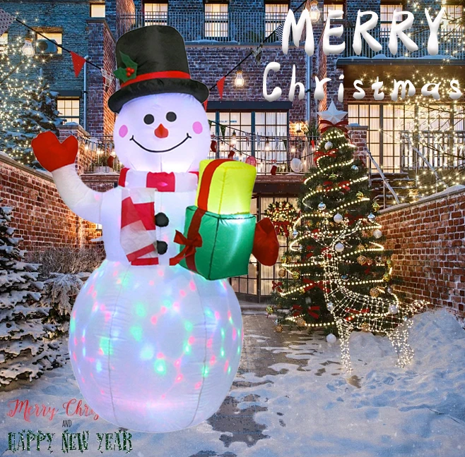 

1pc Christmas Decor Inflatable Model Santa Snowman Built-in LED Lights Xmas Party Indoor Outdoor Party & Holiday DIY Decorations
