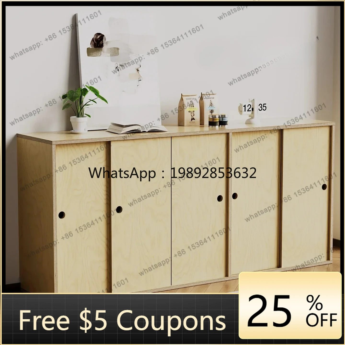 

W2 Dining side cabinet against the wall integrated locker log new living room home designer fashion new