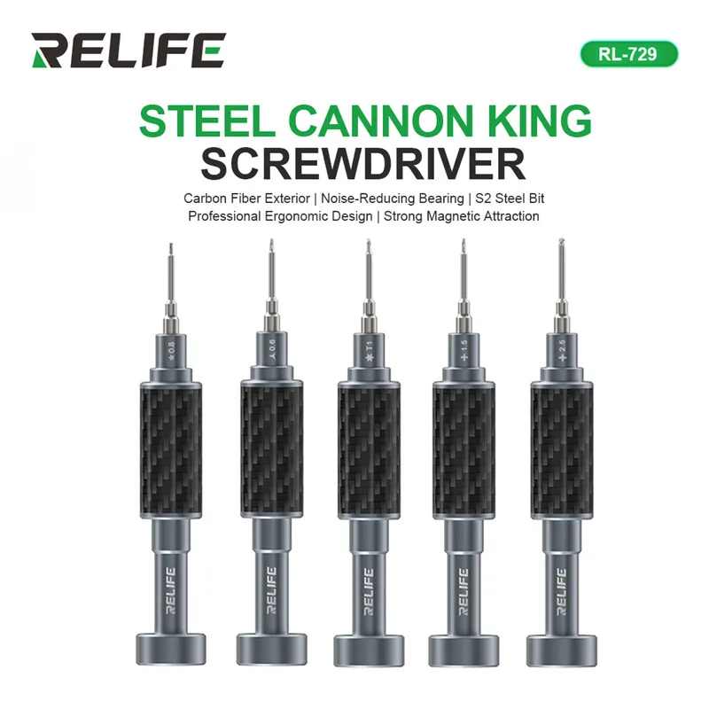 RELIFE RL-729 Universal Screwdriver Set For Mobile Phone Lightweight High Strength 3D S2 Steel Bit Disassembly Bolt Driver Kit