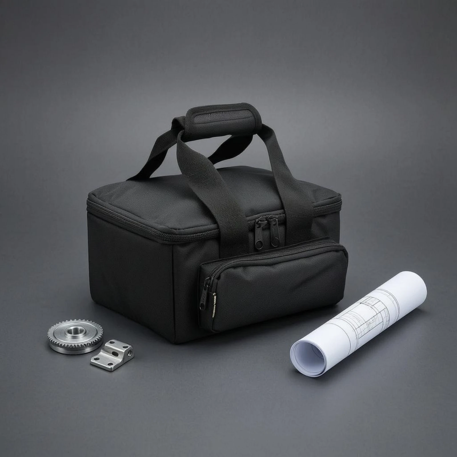 Calibration Instrument Bag Padded Handheld Storage Bag Carrying Case Black Soft-Sided