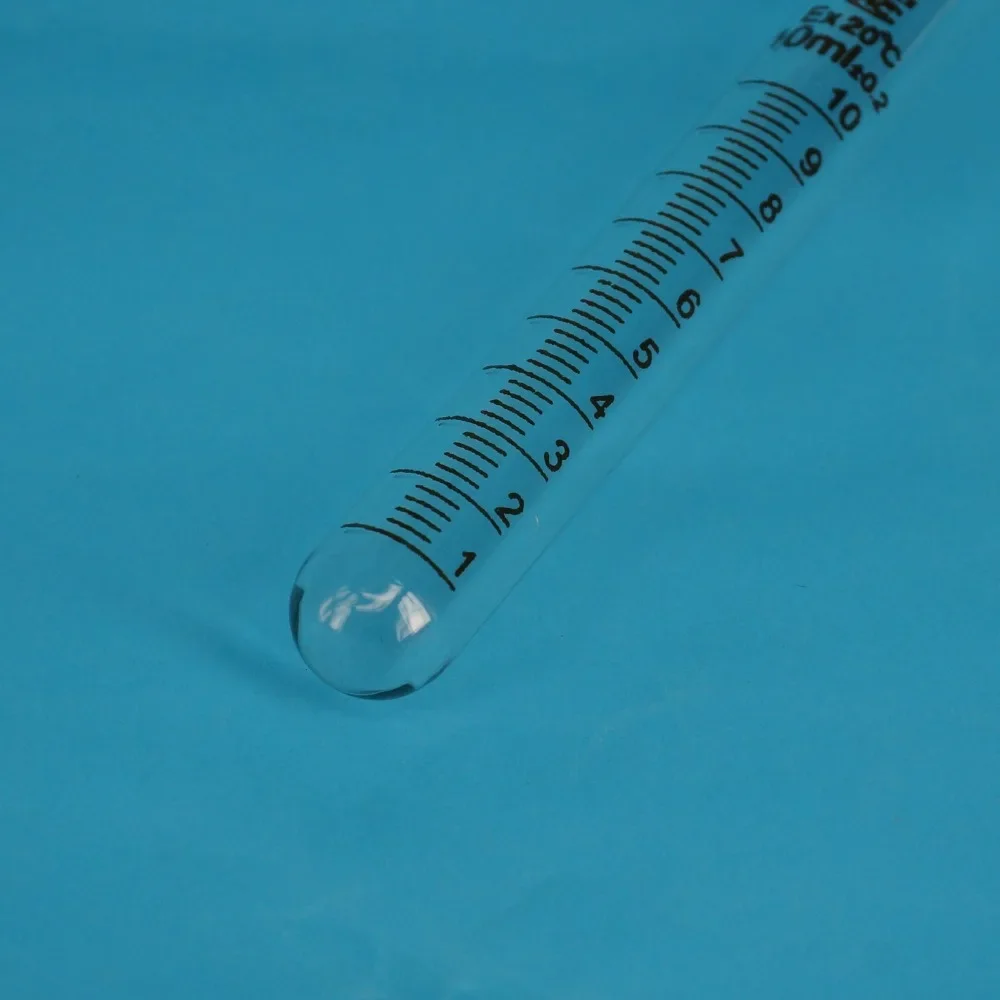 10ml Absolvierte Linie Lab Klar Glas Reagenzglas Runde Bottom mit Stopper