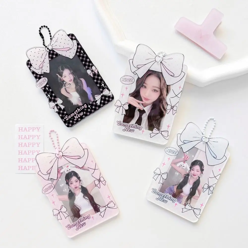 

Kawaii Balletcore Korean Idol Photocard Holder Bow INS Korean Style Card Sleeve Protective Case Acrylic Bus Card Holder Girl