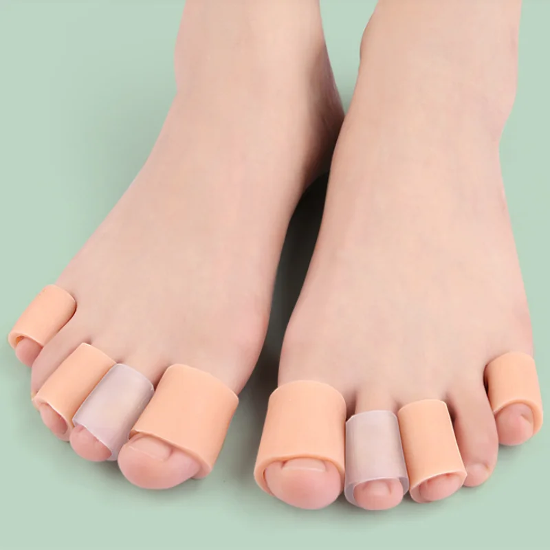 2 Stuks = 1 Paar Zachte Siliconen Vinger Protector Gel Buizen Kleine Teen Protector Maïs Pijnbestrijding Mouw Cover Teenseparators Voetverzorging