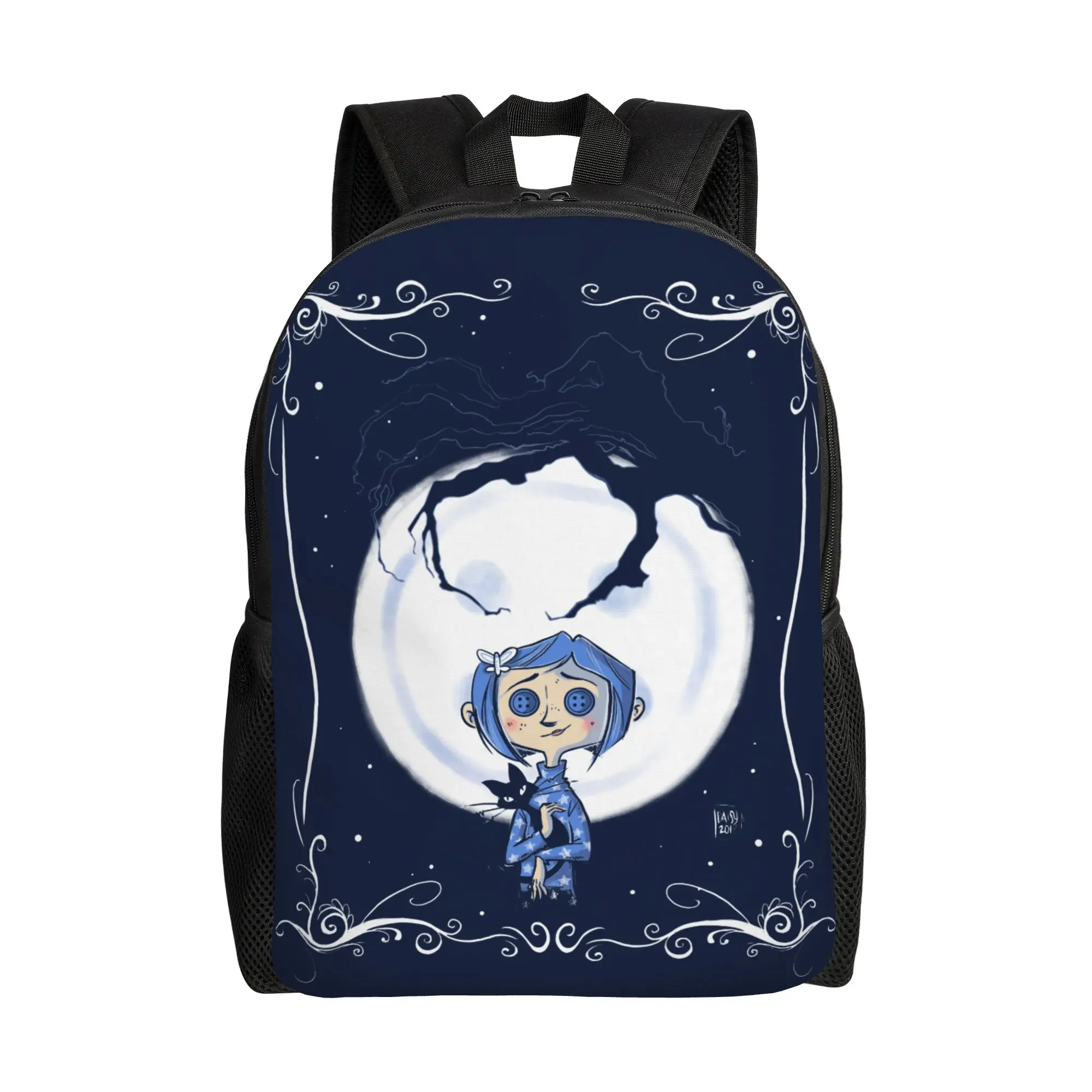 

Be Careful Fashion Backpack Lightweight Student Work Coraline Daypack for Men Women College Canvas Bags