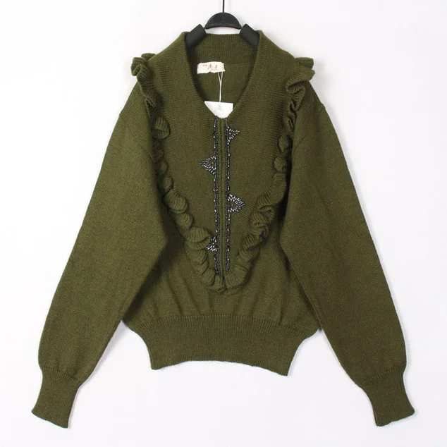 

Sweet Ethnic Style Hooked Flower Woolen Sweater Coat Vintage One-Off Japanese Harajuku Style Comfortable Warmth for Autumn An...