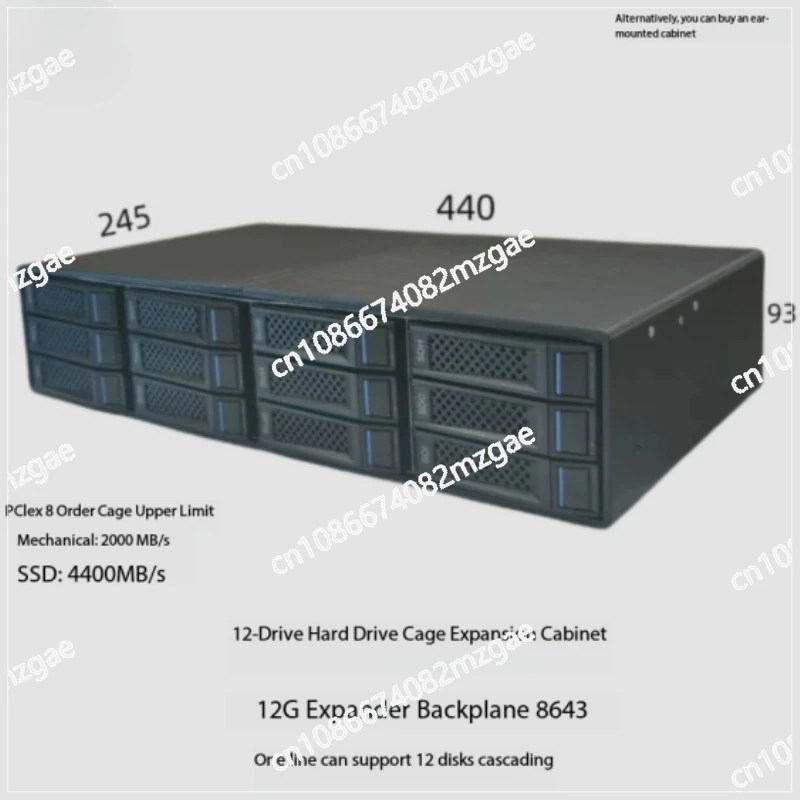 12 bay expansion cabinet hard drive chassis 12G for JBOD external storage expansion 12G for NAS server backplane