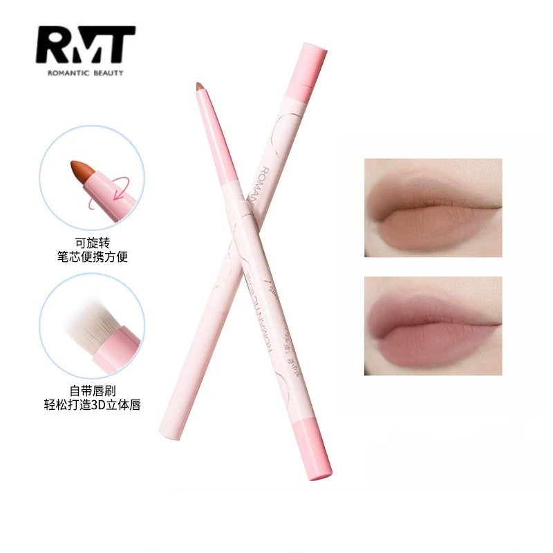 RMT delineador labial de ponta dupla contorno resistente à água lápis labial de ponta dupla batom liso falso