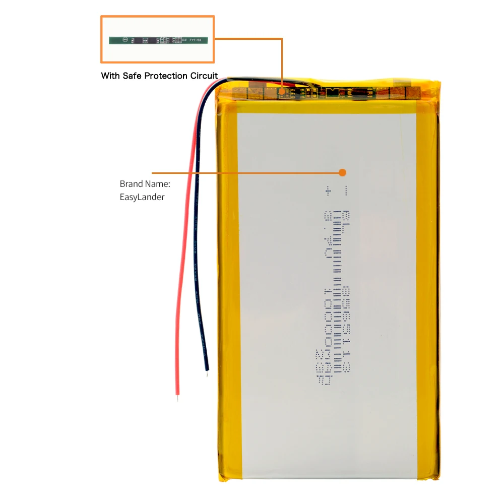 8565113 10000mAh 3.7V Lipo Rechargeable Lithium Polymer Battery