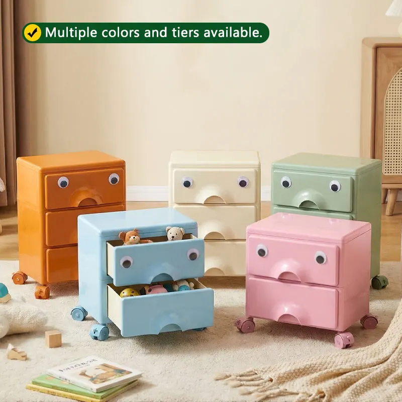Nightstand Bedside Table Plastic Bedside Storage Cabinet Portable Mini Cupboard for Bedroom, Living Room