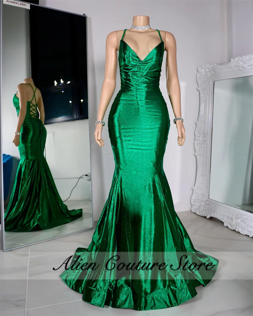 فستان سهرة فاخر للنساء ، ثوب رسمي لأعياد الميلاد ، فستان زفاف أخضر ، وصل حديثًا