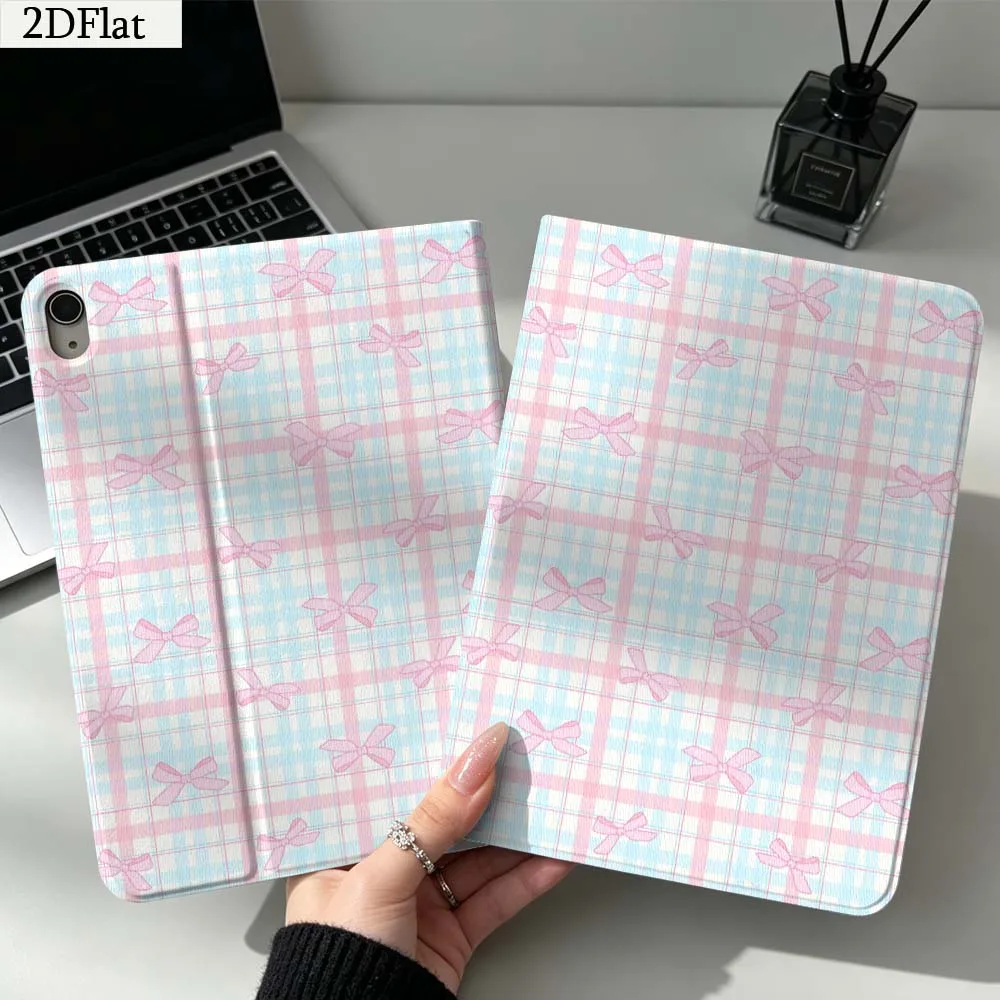 Cartoon Argyle Bow Pattern Gift For iPad Pro mini Air A16 A14 6 5 4 6th 7 7th 11th 9Gen 13 M5 11 A17 Pro M4 Inch Tablet Case 6