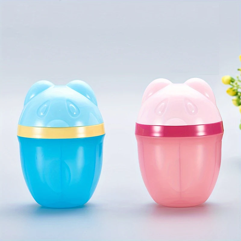 

3-Compartment Rotating Milk Powder Box, Storage Container, Cartoon Mini Portable Snack Dispenser for Travel