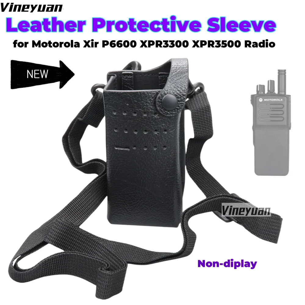 

Hard Leather Carrying Holder Holster Case for Motorola XiR P6600 XPR3300 XPR3500 DEP550e DP2400 DP2400e Two Way Radio Non-diplay