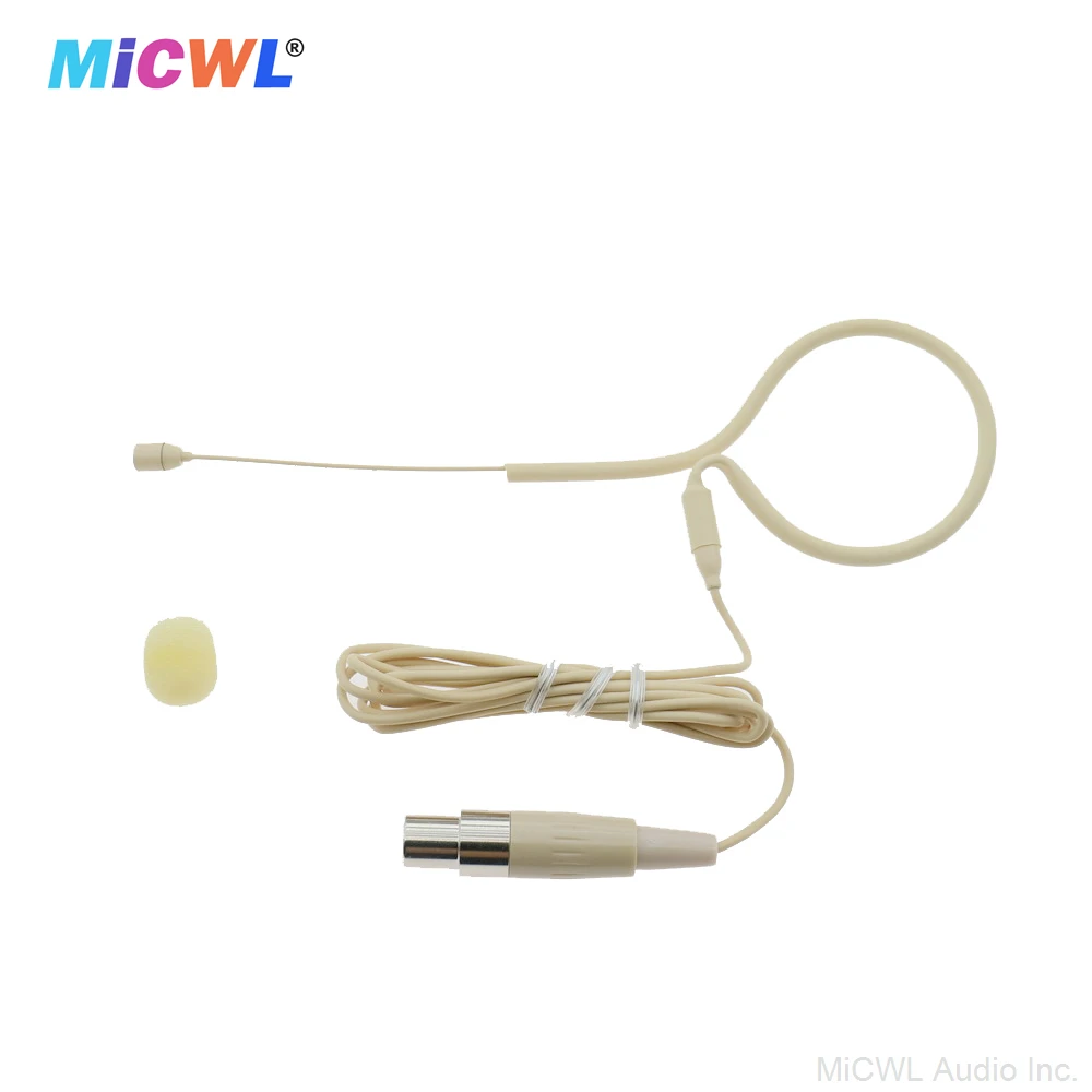 Micrófono colgante de un solo oído, color negro y Beige, alta calidad, auriculares con micrófono para transmisor inalámbrico Shure BeltPack