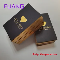Custom  Luxury custom Brand Name Gold Foil Printing Logo With Gold Edges White Paper Visiting Business Card