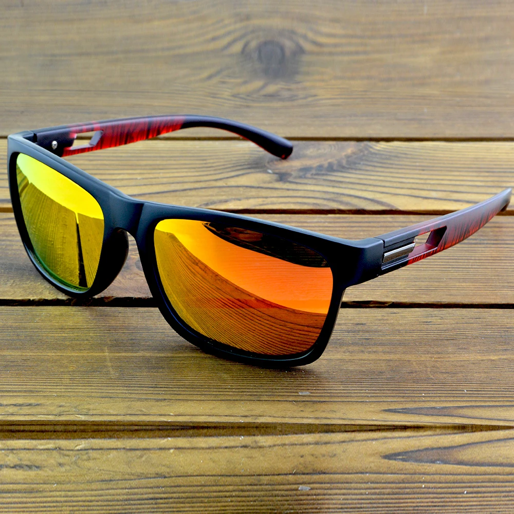 Clara Vida Dude Red Frame Yellow Mirrored Lenses Polarized Polarized Beach Gear UV400 UV100% Quality Sunglasses