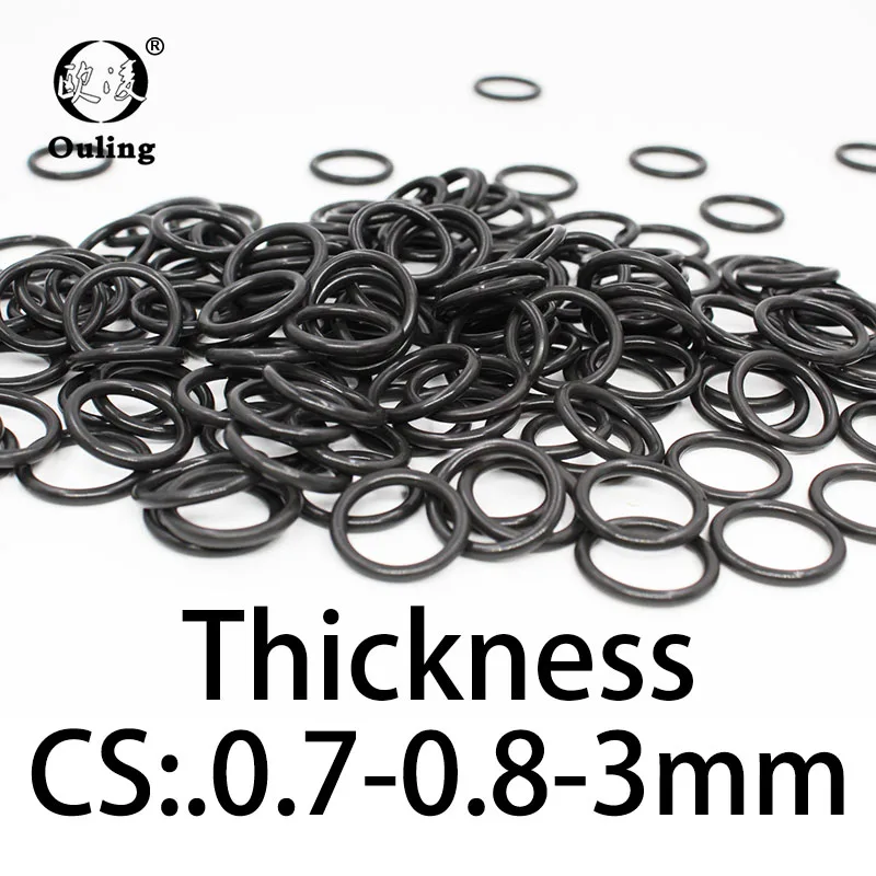 O-Ring Dicke 0.7/0.8/3mm cs nbr Nitril dichtung temperatur beständige Dichtung Gummiring komplett in Spezifikationen