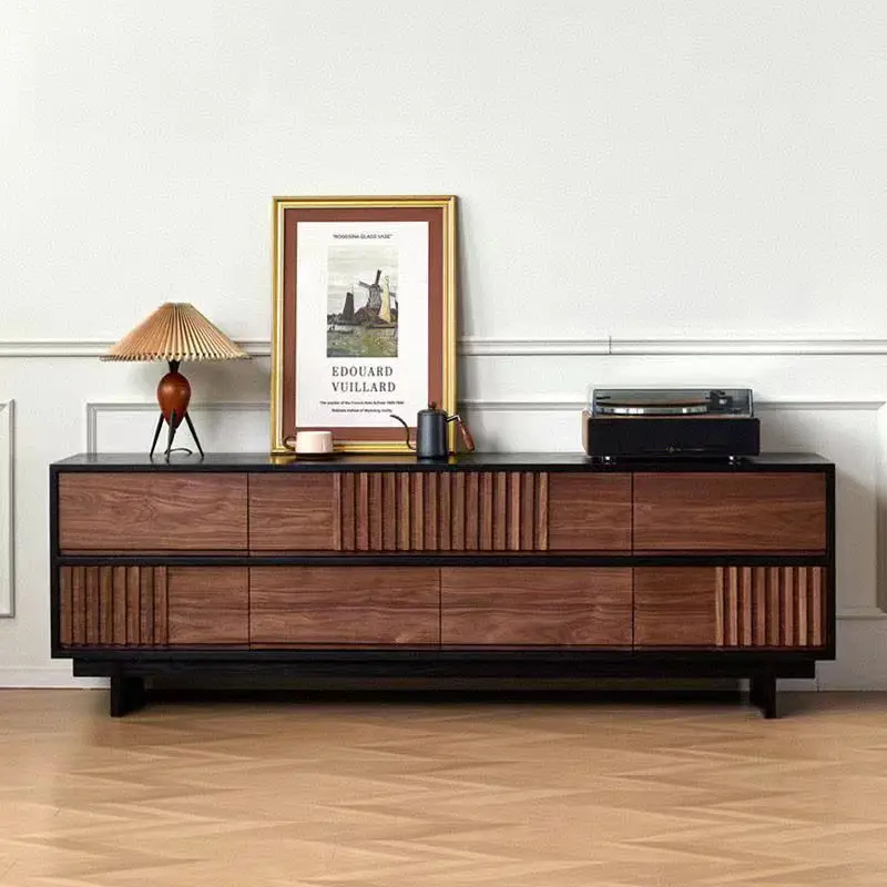 

Customizable TV retro style chest modern minimalist log living room locker