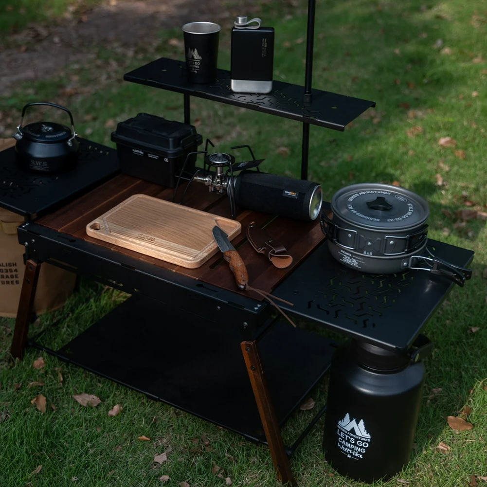 

2Pcs Camping Table Unit Board Wooden BBQ Picnic Table Plate Multifunctional IGT Table Extension Board IGT Accessories