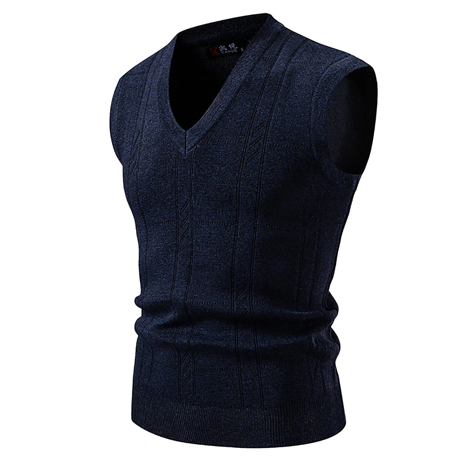 

New Men Knit Sweater Vest Elegant Handsome Coat Fashion Twist Casual Slim-Fit V-Neck Bottoming Shirt Waistcoat Autumn Winter