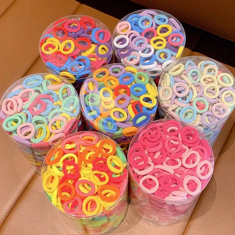 100/300pcs Mini Colorful Hair Rubber Bands Women Sweet Girls Small Basic Nylon Ealstic Ponytail Holder Tie Scrunchie Headwear