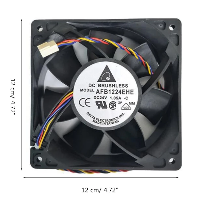 Ventilador refrigeração para cpu, substituição para afb1224ehe 24v 1.05a 12038 12cm, inversor ar,