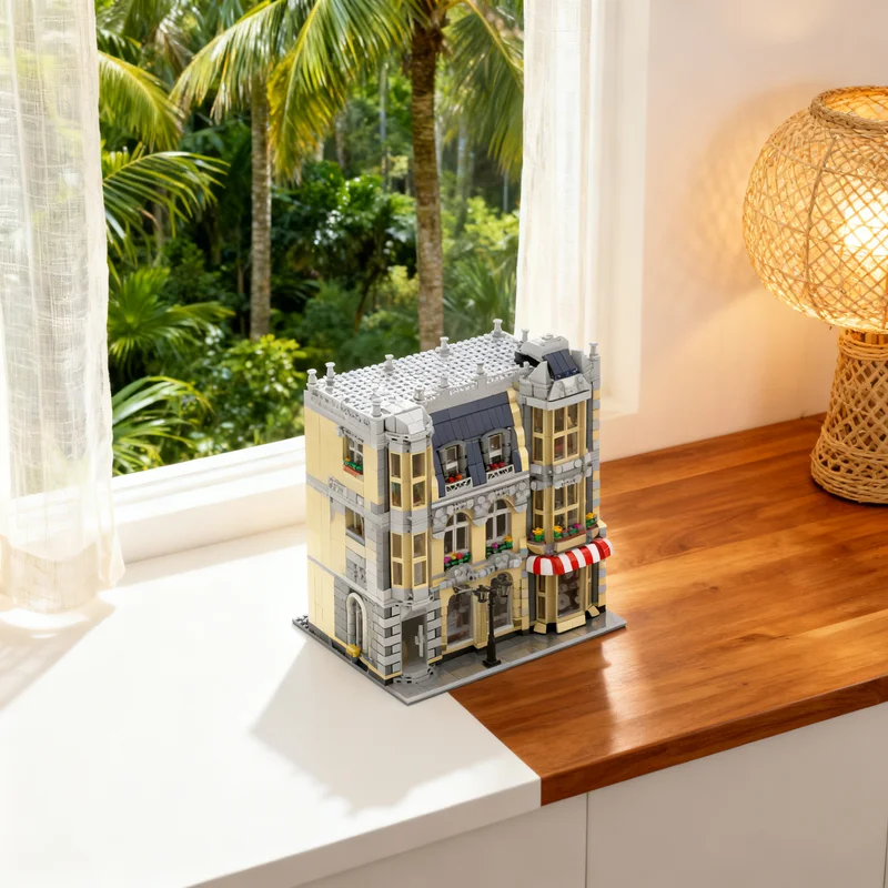 

3008pcs MOC HiFi Shop Residential House Modular Streetscape Model Building Blocks Creative Display Gift Collectible Decor Kids