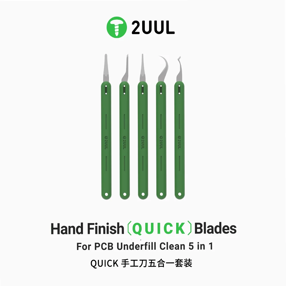 

2UUL DA22 Manual Polishing QUICK Removal Knife Set For Mobile Phones PCB Clean Motherboard BGA NAND Chip Glue Cleaning Scraping