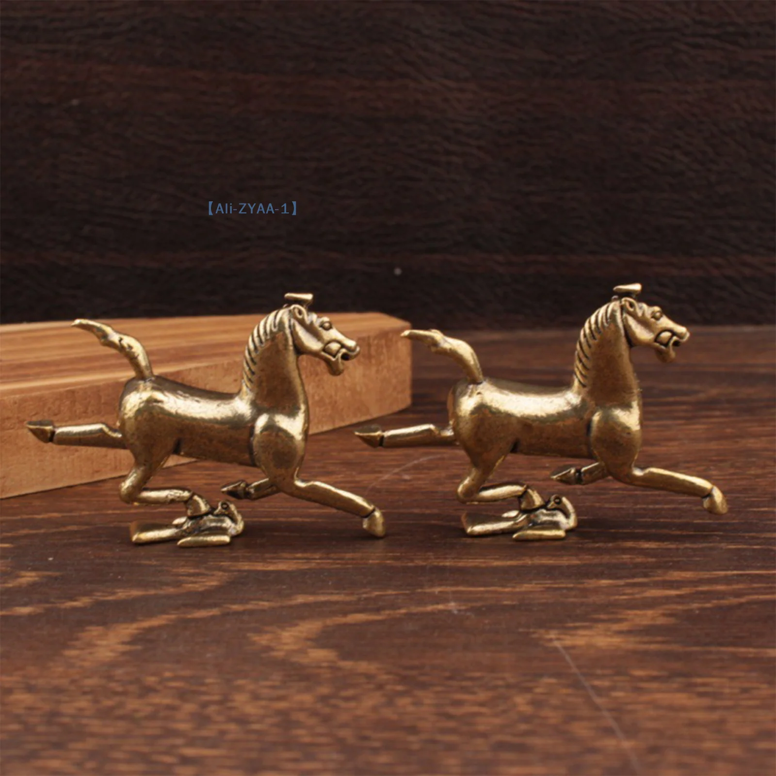 【ZYAA-1】Figurki koni z mosiądzu, chiński noworoczny znak zodiaku - koń, ozdoba Feng Shui, szczęśliwa statuetka, dekoracja na biurko do domu i biura