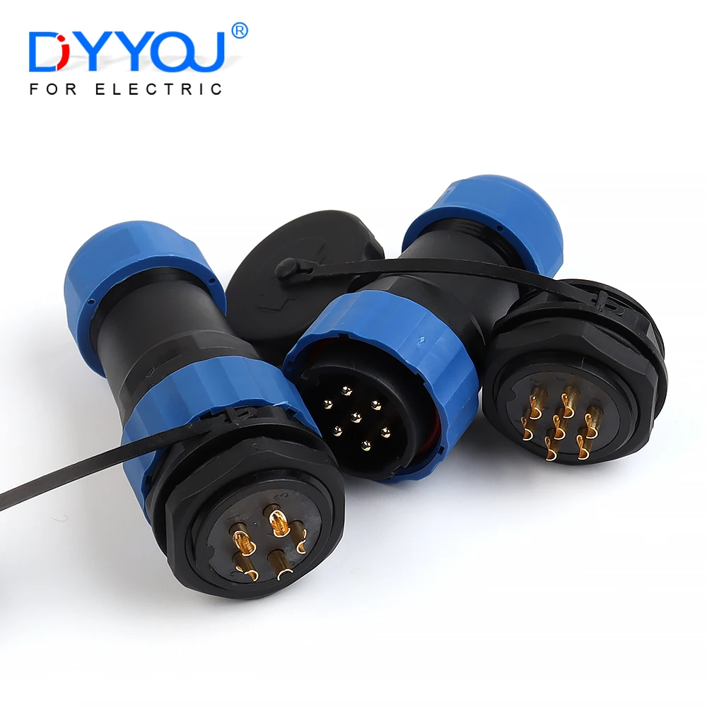 SP28 Straight Back Nut IP68 Waterproof Connectors 2/3/4/5/6/7/9/10/12/14/16/19/22/24/26 Pin Plug Socket Male Female Welding type