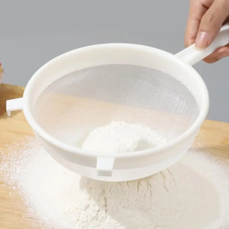 1 unidade de Colher Coador de Plástico com Malha Fina e Cabo, para Cozinha, Filtro para Leite Vegetal, Peneira de Farinha, Filtro para Leite de Soja e Café, Utensílio de Cozinha