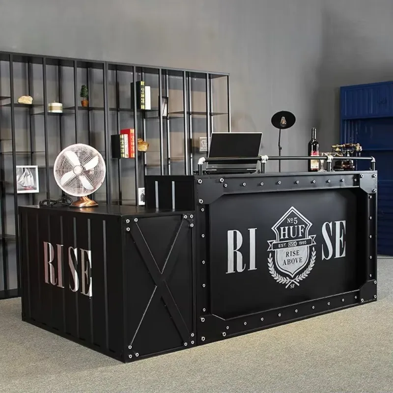 X-S  Retro Bar Cafe Wrought Iron Cashier Milk Tea Shop Restaurant Bar Clothing Store Front Desk Industrial Elements HG