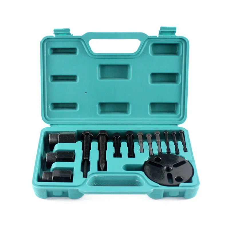 14Pcs Air Conditioner Compressor Clutch Puller Tool Kit, Disassembly & Installation Suction Cup Tools for Automobile Maintenance