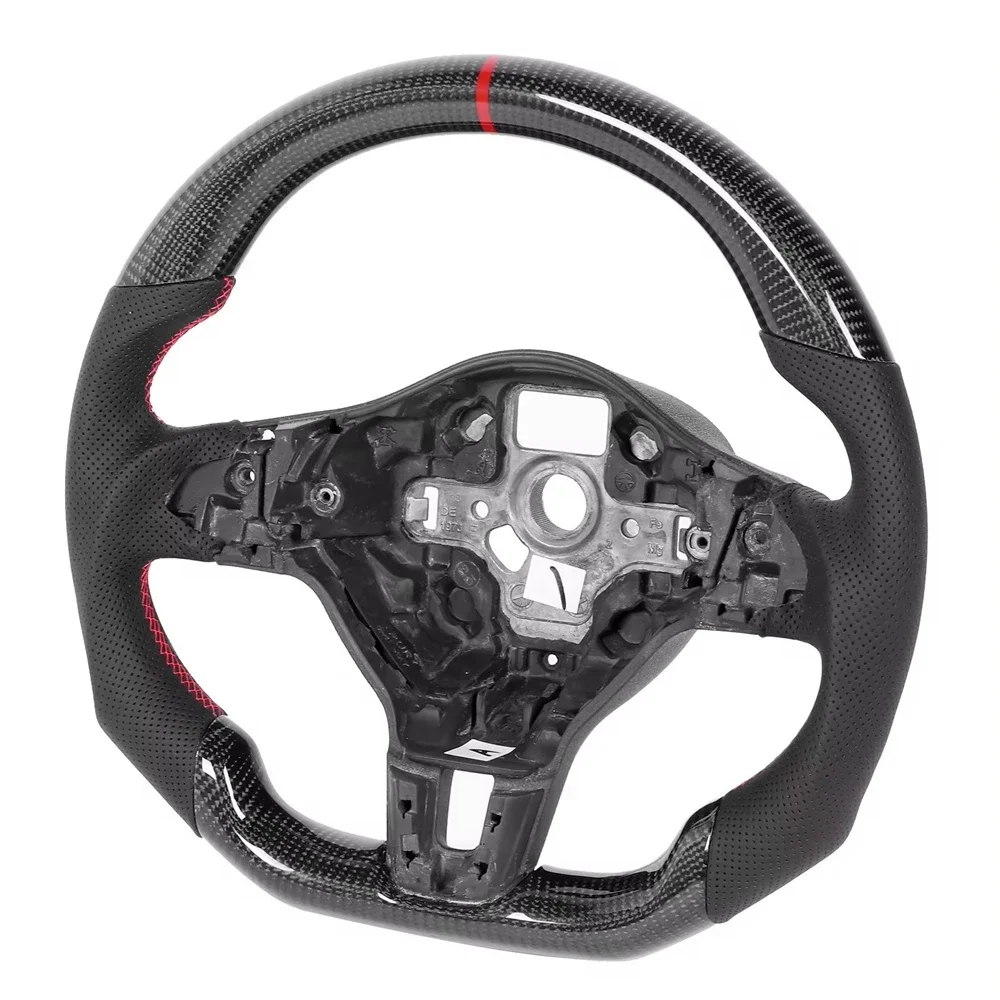 Carbon Fiber Flat Bottom D-type Simulation Racing Steering Wheel For Volkswagen Golf MK6 /Polo MK5 /Scirocco R /Jetta GIT