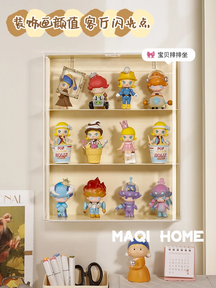 Blind Box Storage Rack Transparent Wall-Mounted Hand-made Display Box Action Figures Showcase Display Shelf for Dolls Popmart