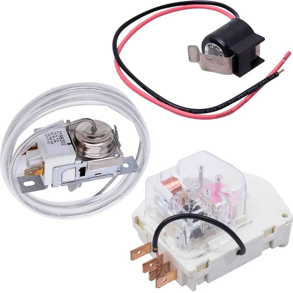 2198202 Cold Control Thermostat W10822278 Defrost Timer W10225581 Bimetal Thermostat Refrigerator Defrost for Whirlpool Kenmore