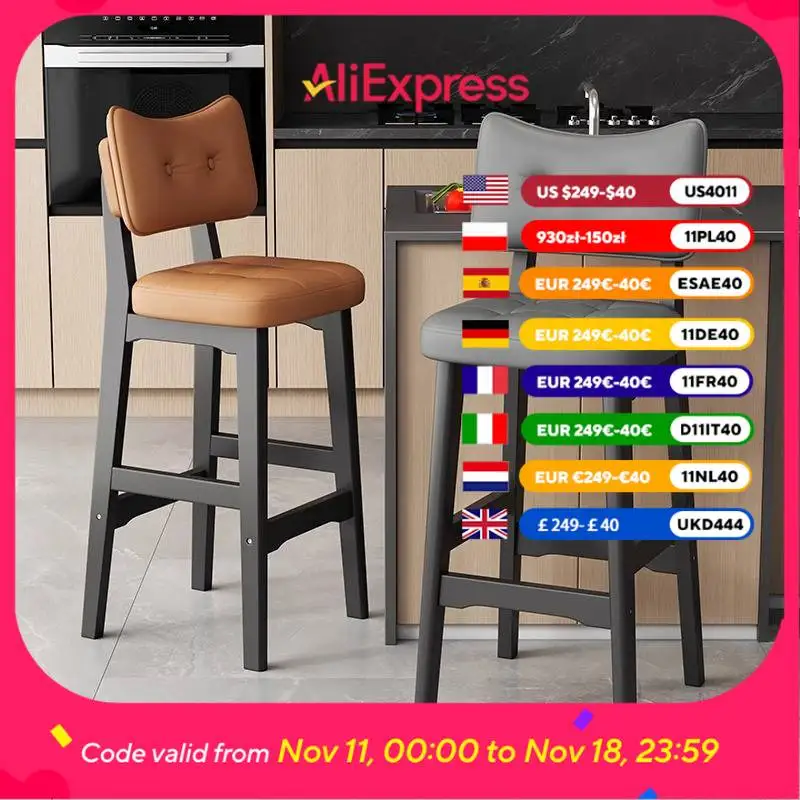 

Contemporary Backrest Bar Chair Back Support High Dining Stools Bar Chair Office Kitchen Restaurant Taburete Alto Furniture