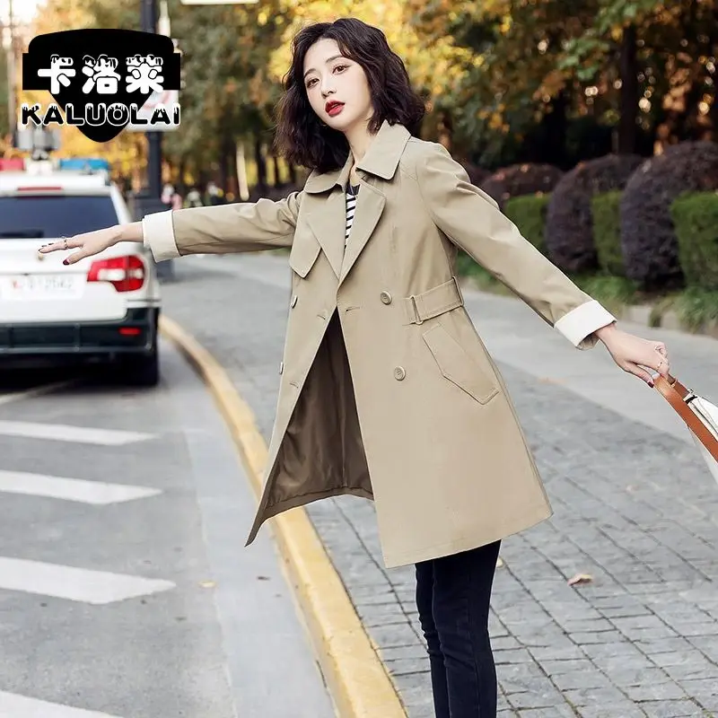 England Style Double Breasted Trenchcoat Women Leisure Long Windbreaker Coats Stylish Quality Highstreet Casual Trench Coat A922