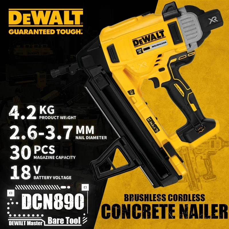 DEWALT DCN890 Бесщеточный аккумуляторный гвоздезабиватель для бетона 18 В Литиевые электроинструменты Голый инструмент