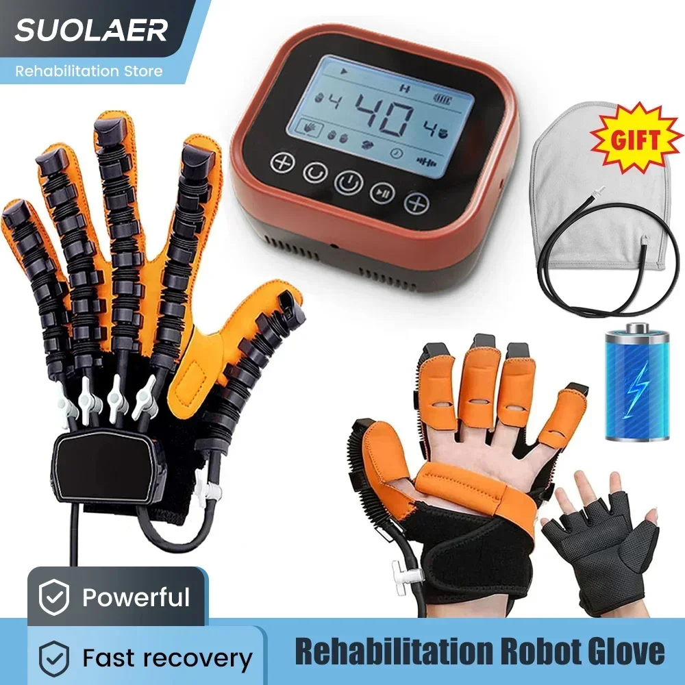 Stroke Hemiplegia Training Equipment Rehabilitation Robot Gloves Finger Straightening Brace Guard for Hand Function Recovery