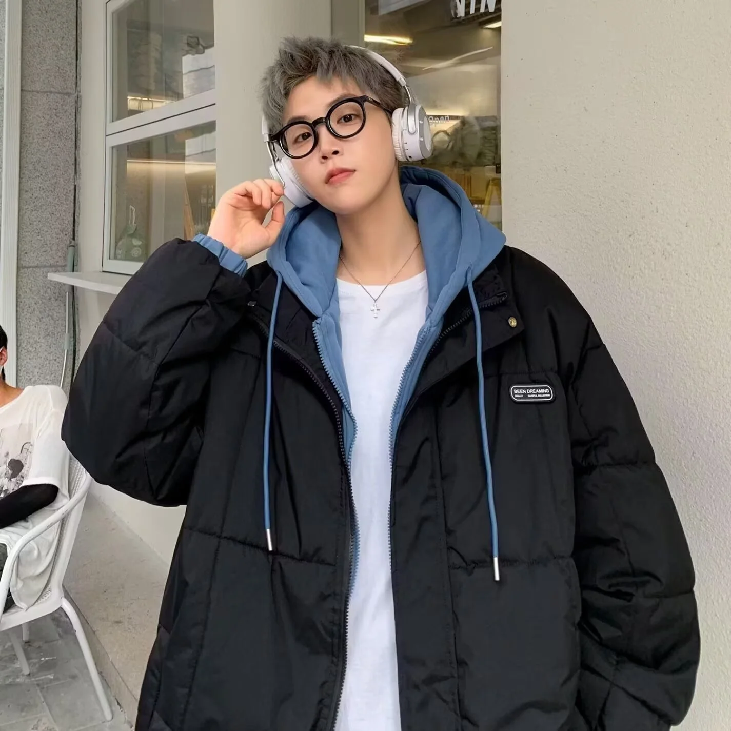 

Мужское хлопковое пальто Thiened, осень-зима, большой размер 250, с капюшоном, теплое, морозостойкое, искусственное хлопковое пальто из двух предметов, Ou...