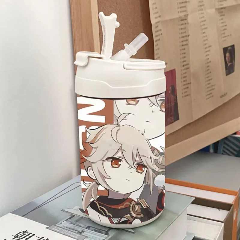 

2024 Genshins Impacts Animation Game Character Insulating Cup 480ml Stainless Steel Wangye Hu Tao Anime Straw Convenient Cup