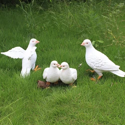 Dove Creative Simulation Ornament Bird Statue Animal Sculpture Home Garden Decor Pigeon Figure Doves Figurine for Furnishing